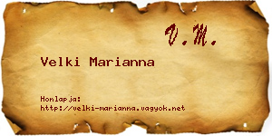 Velki Marianna névjegykártya